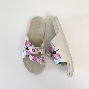 ▪️CHACO "Chillos" Tie Dye Youth Slide Sandals ~ 4